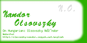 nandor olsovszky business card